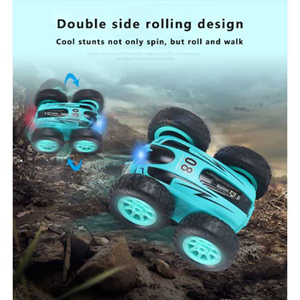  ماشین کنترلی چرخشی 360 درجه آبی Car 360 Degree Flip Remote Control Cars مقیاس 1:32_اسباب بازی